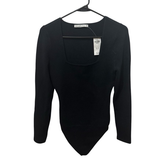 Abercrombie & Fitch Ribbed Black Bodysuit Size Medium - Picture 2 of 6